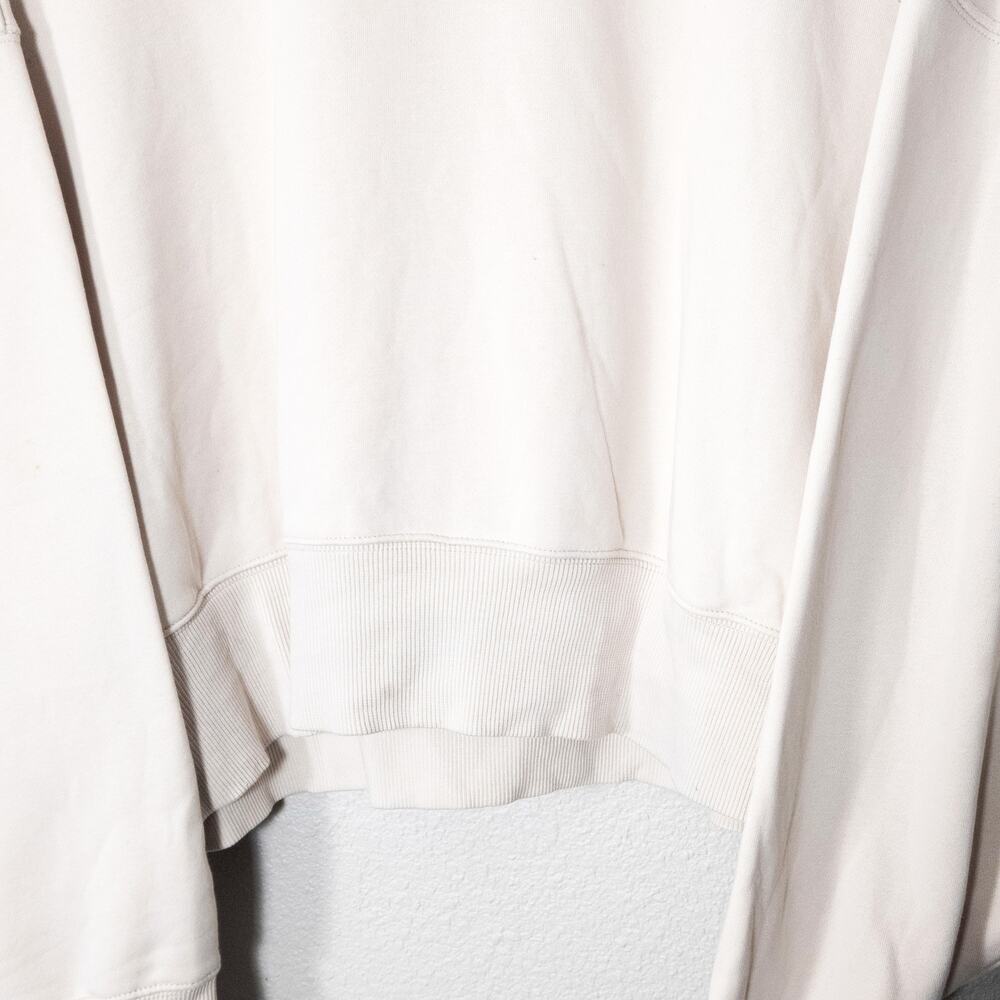 Nike Cropped Oversized Sweatshirt Cream Size XL Sporty Minimal - Picture 5 of 7